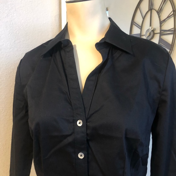 Banana Republic black button up blouse shirt - Picture 3 of 5
